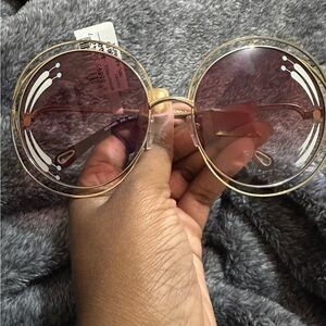 Chloe Gold and Purple Sunglasses